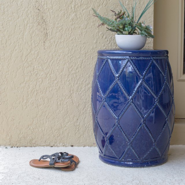 Cobalt Ceramic Garden Stool