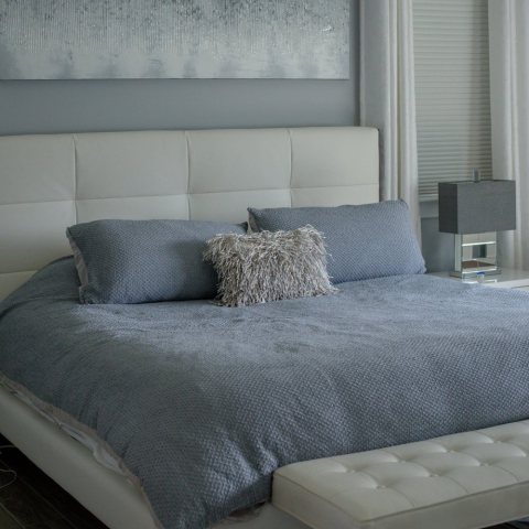 Nordic Grey Upholstered Bed